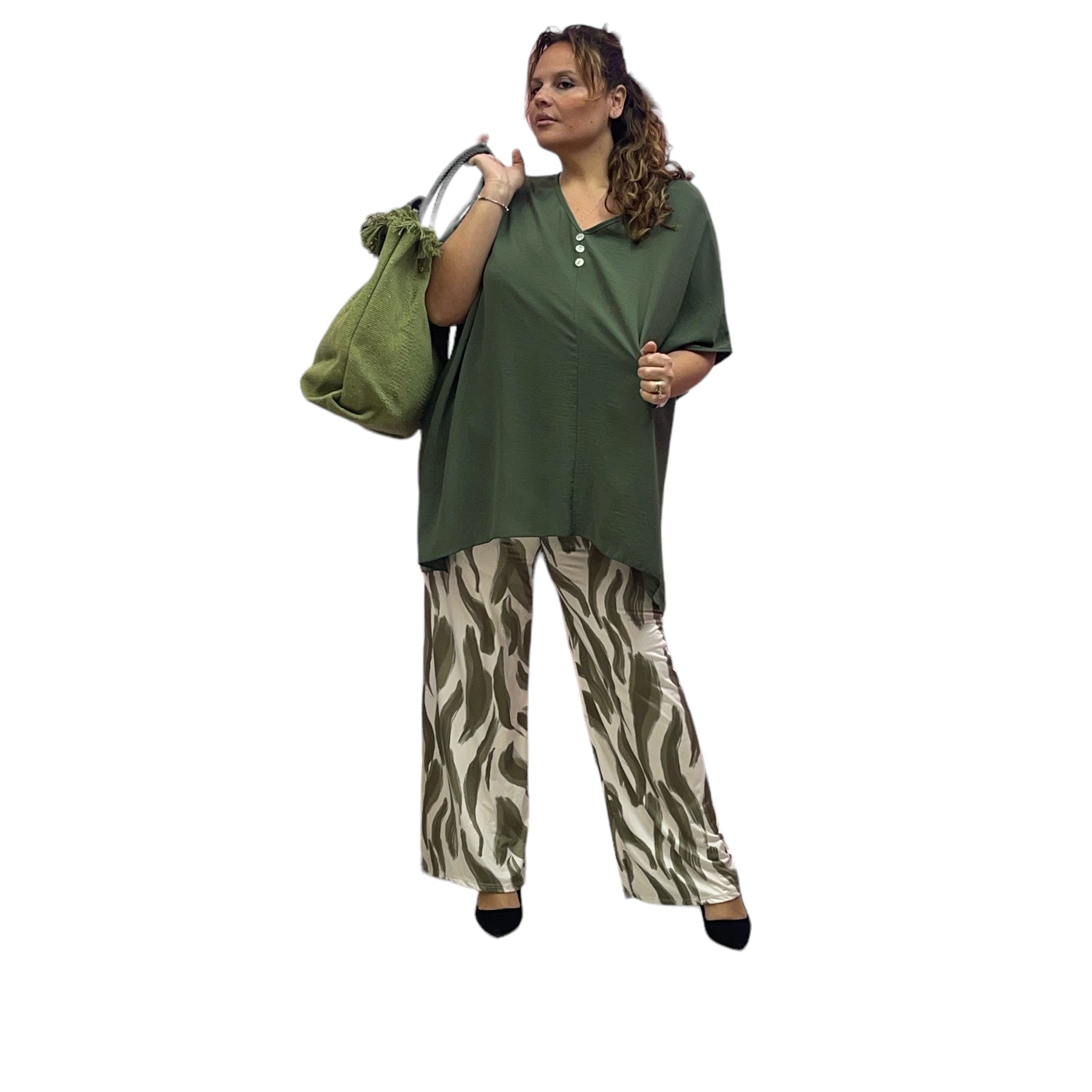 Trousers cyan 6754