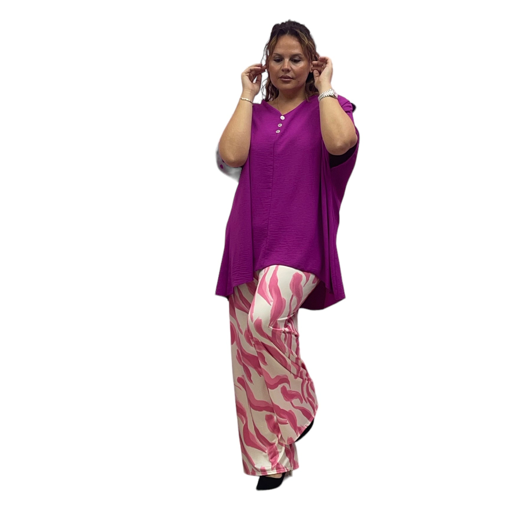 Trousers cyan 6754